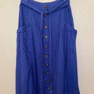 Blue Button Down Skirt